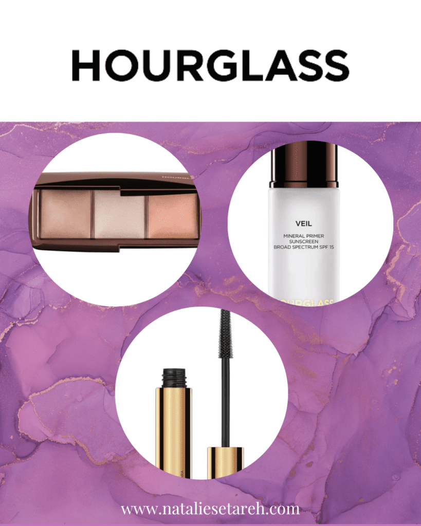 Graphic post of Hourglass beauty products